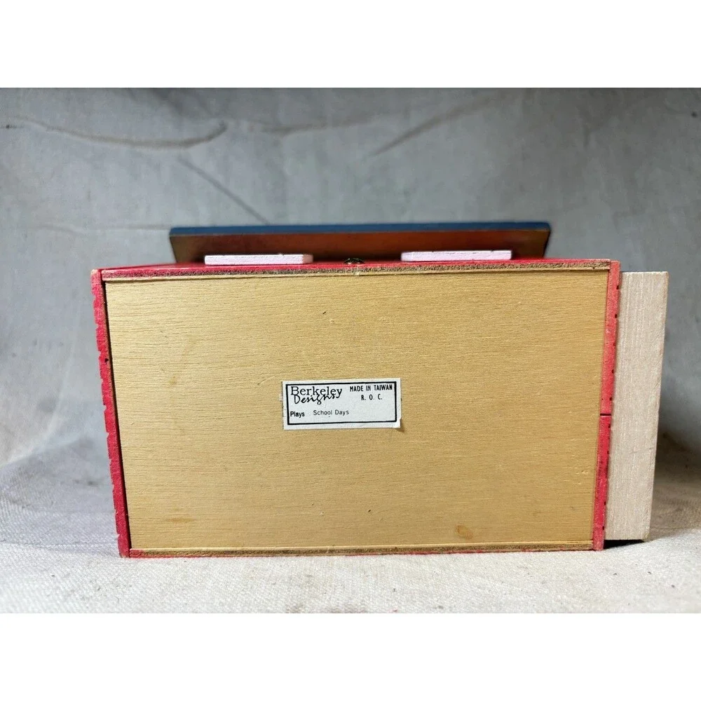 Vintage Berkeley Designs Wooden School School Days Music Box
